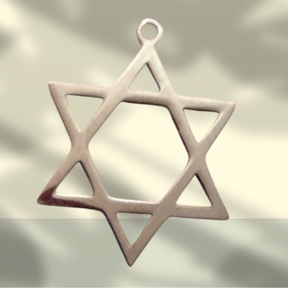 New Elegant Silver Star of David Pendant with chain 1.25”